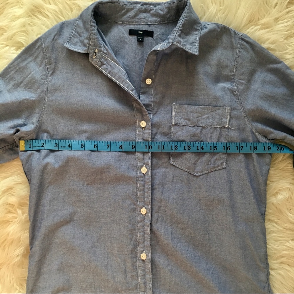 Gap Blue Boyfriend Fit Button Down - image 7